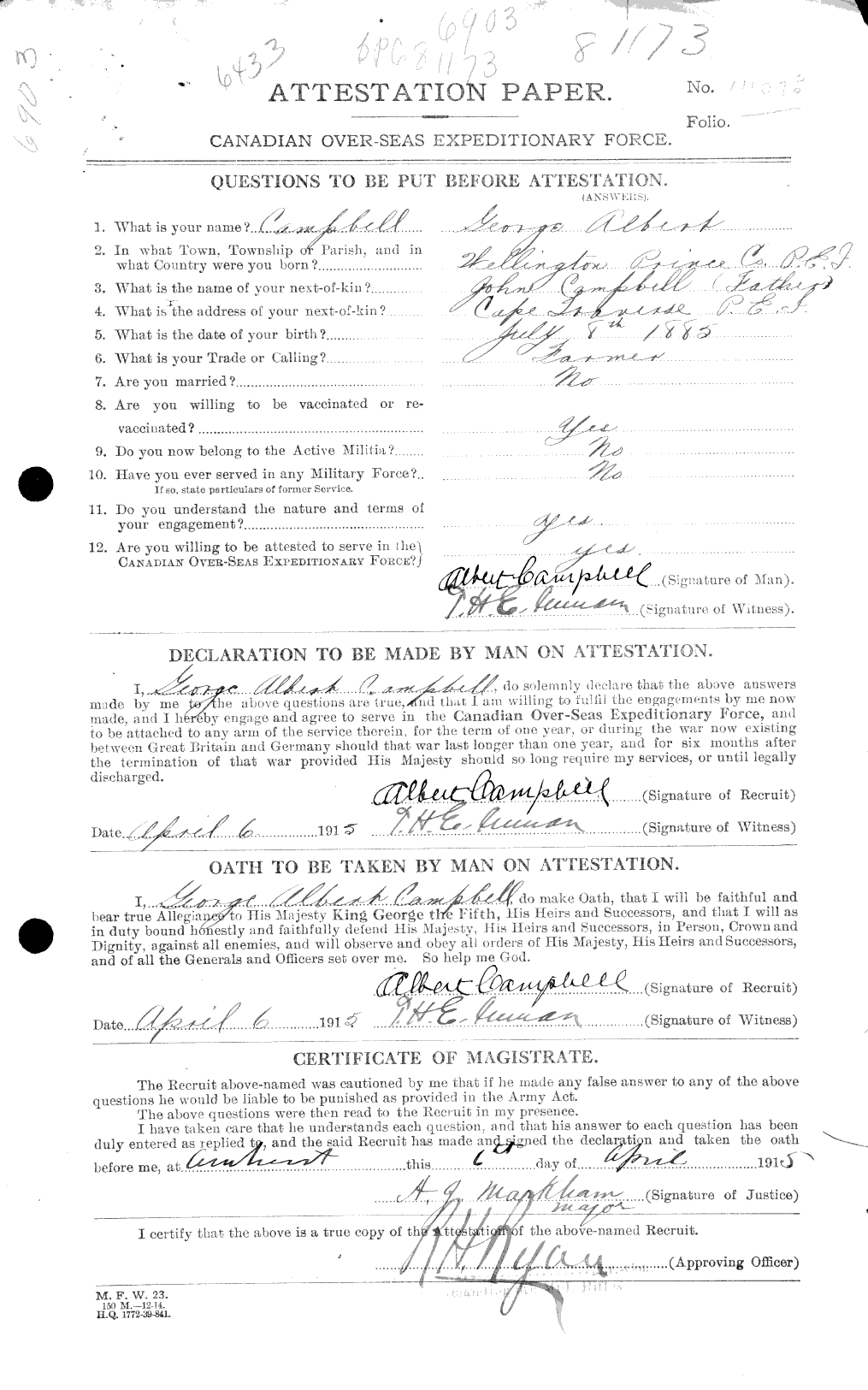 Personnel Records of the First World War - CEF 008318a