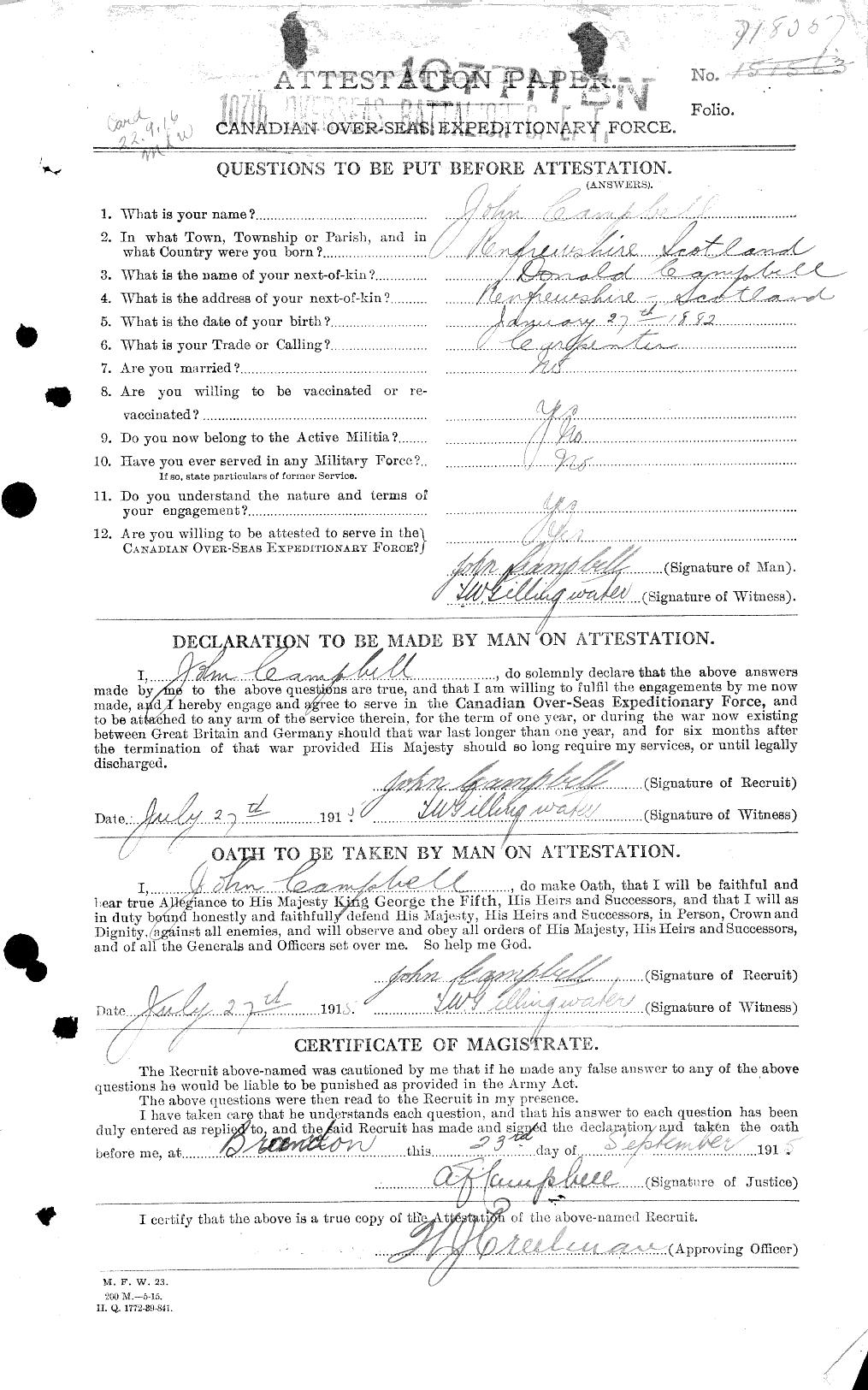 Personnel Records of the First World War - CEF 008452a