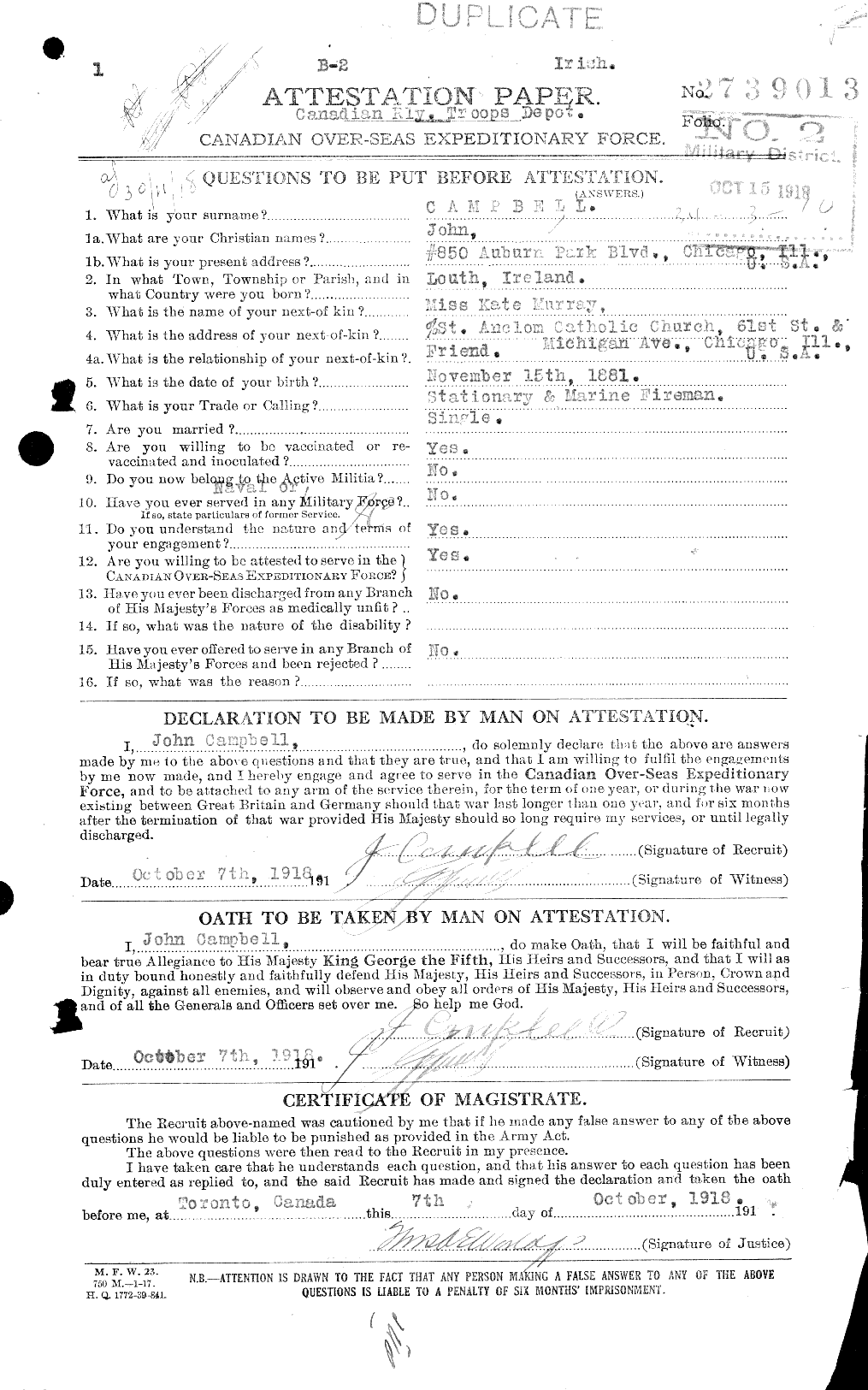 Personnel Records of the First World War - CEF 008488a