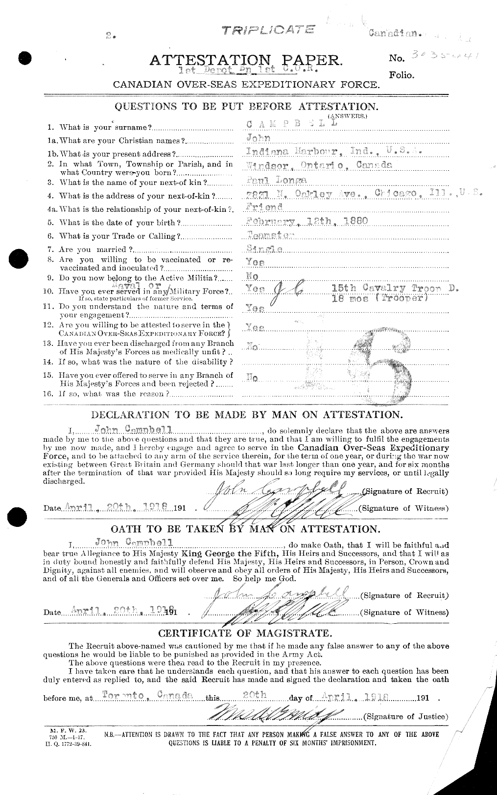 Personnel Records of the First World War - CEF 008490a