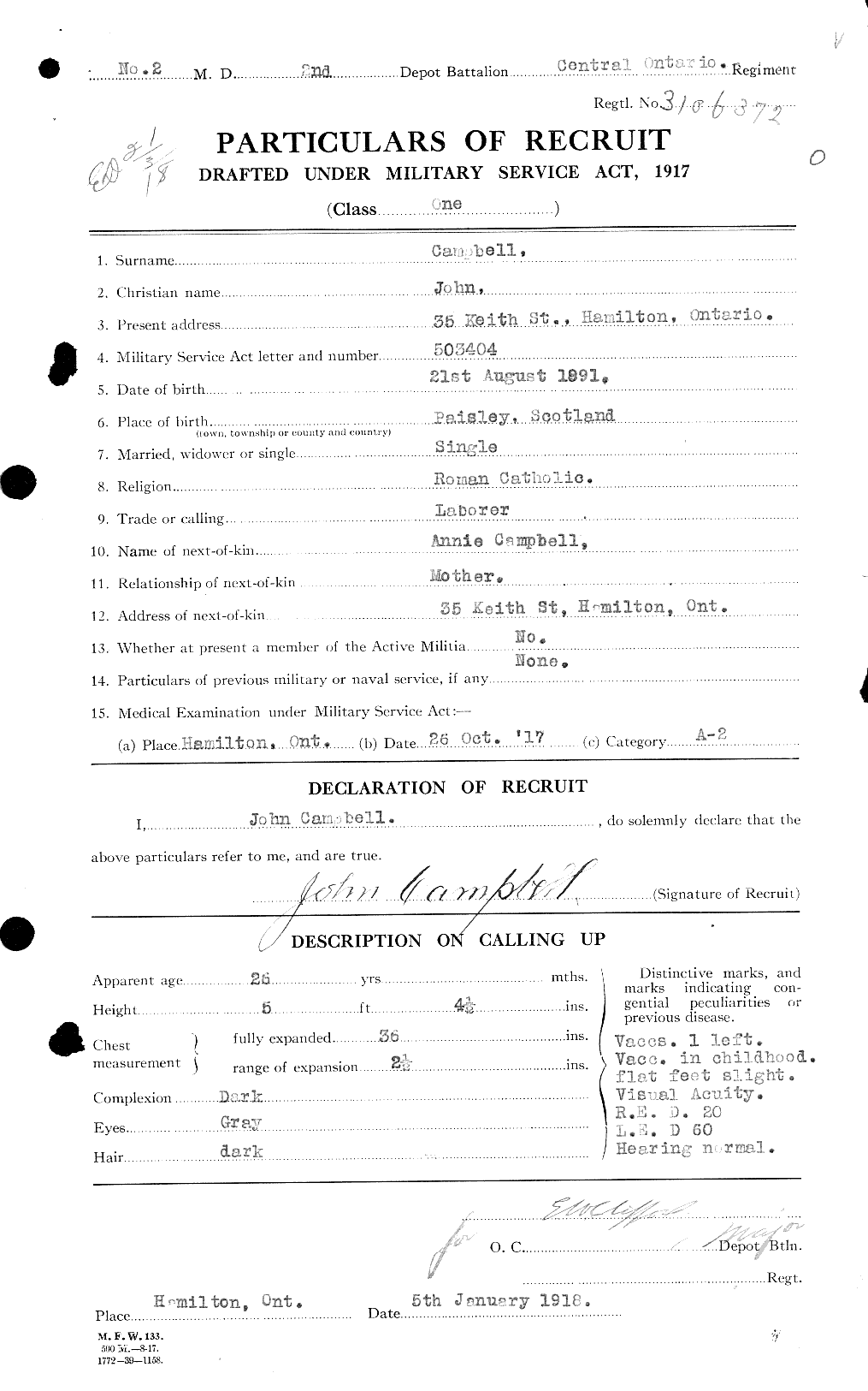 Personnel Records of the First World War - CEF 008492a