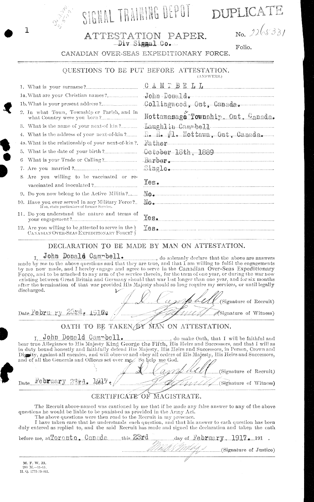 Personnel Records of the First World War - CEF 008502a