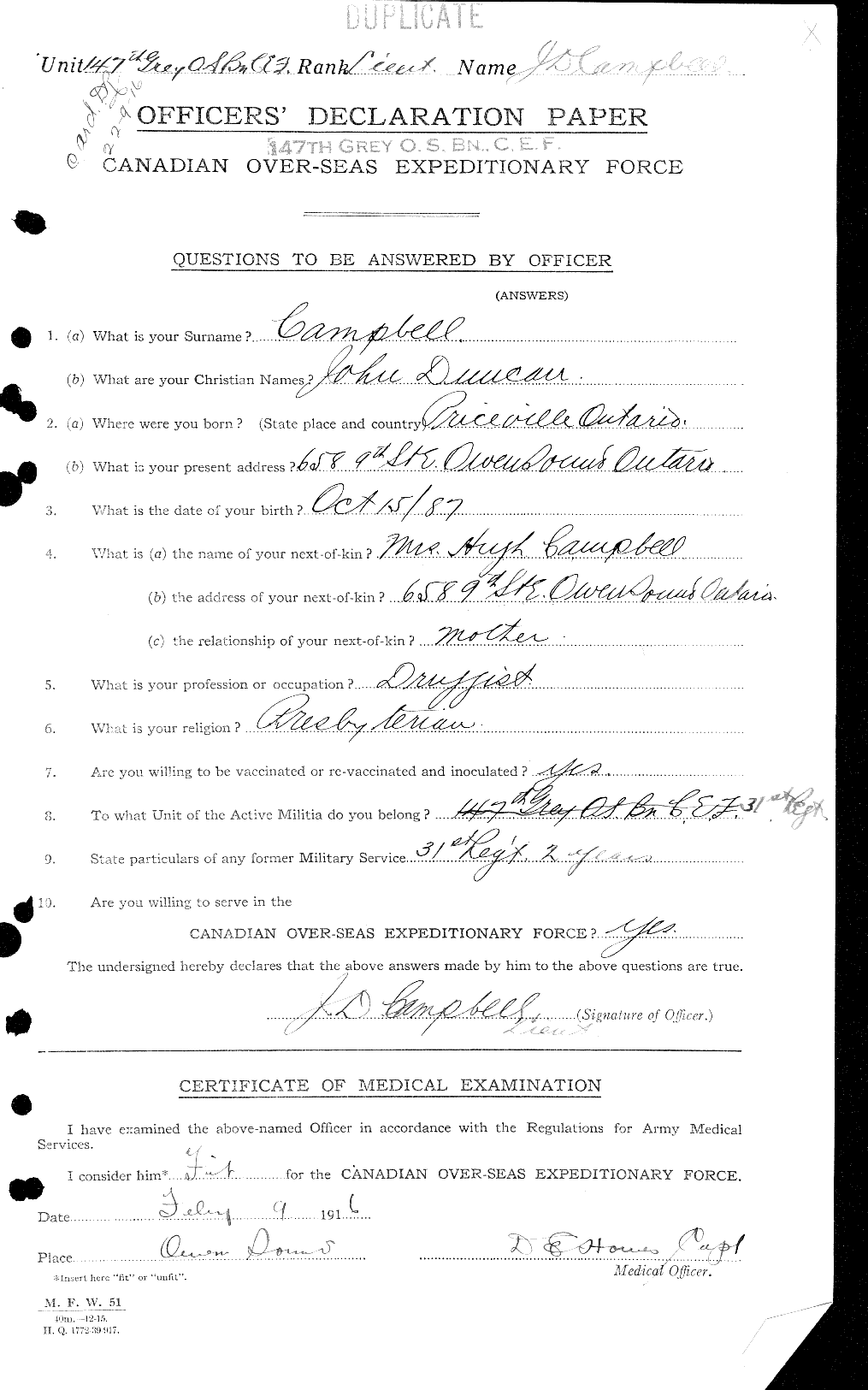 Personnel Records of the First World War - CEF 008503a