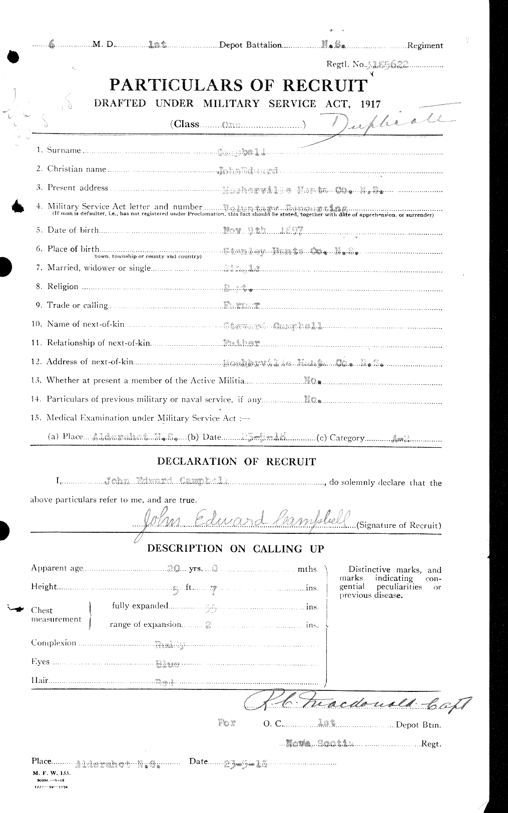 Personnel Records of the First World War - CEF 008514a