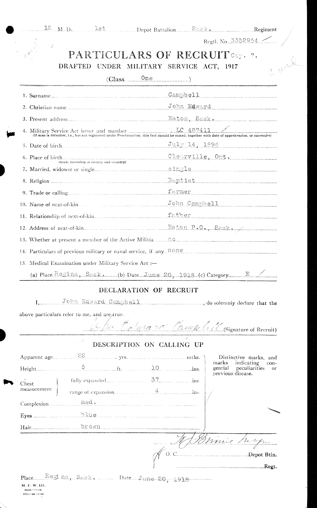 Personnel Records of the First World War - CEF 008515a