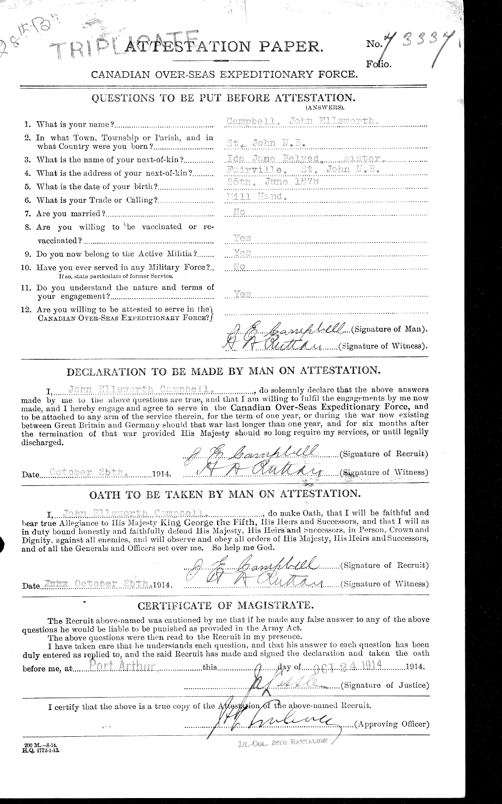 Personnel Records of the First World War - CEF 008516a