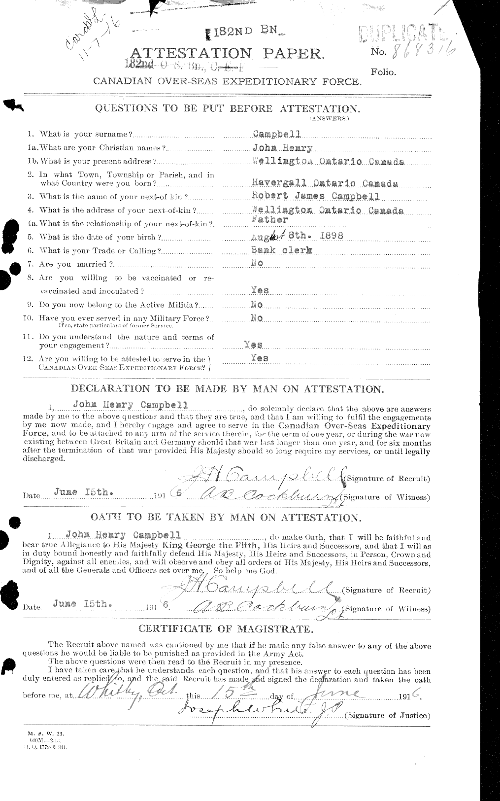 Personnel Records of the First World War - CEF 008532a