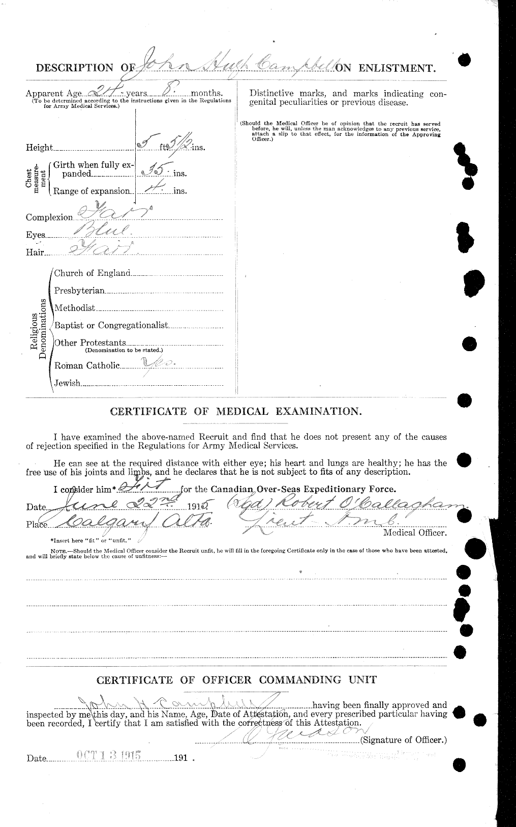 Dossiers du Personnel de la Première Guerre mondiale - CEC 008537b