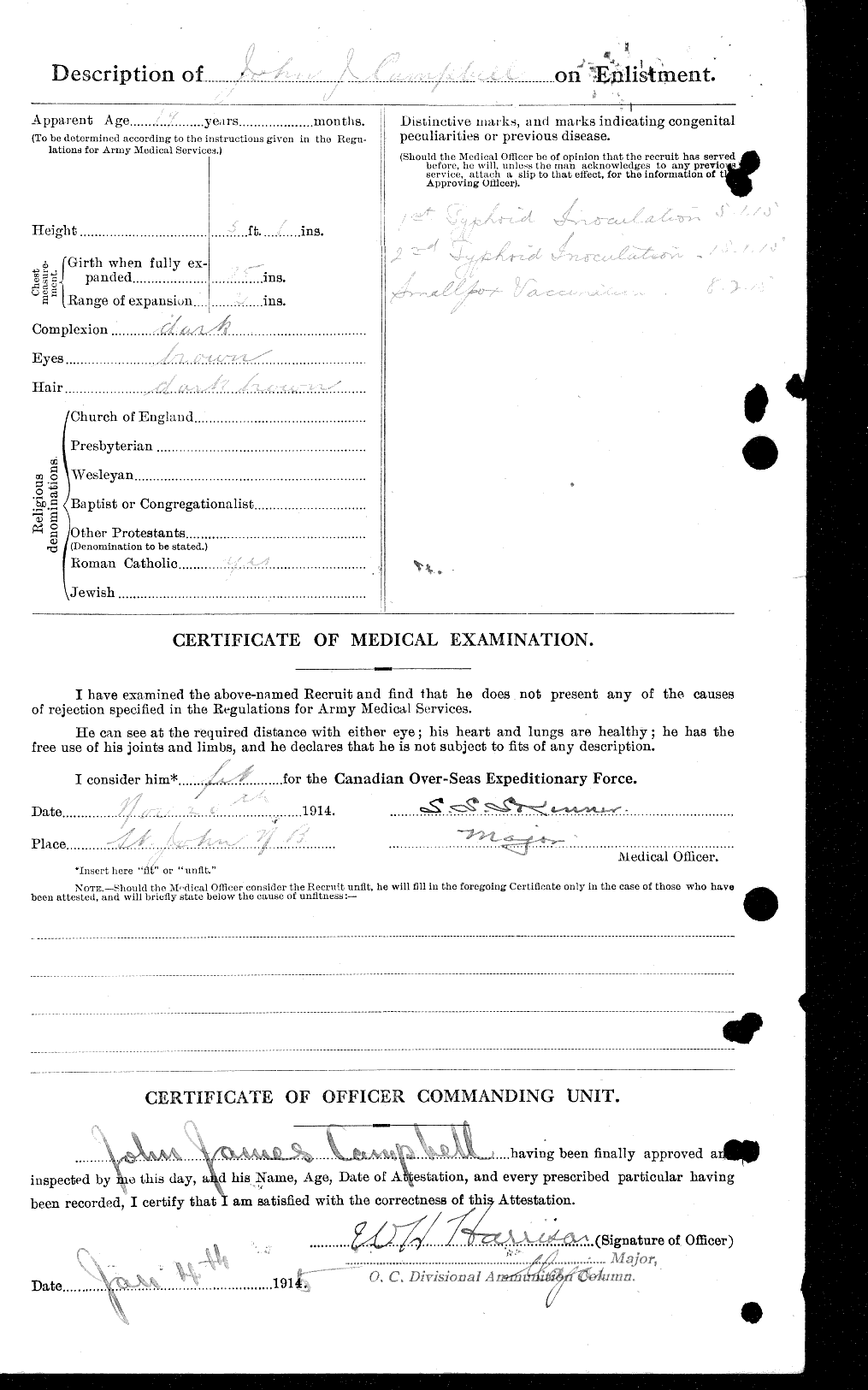 Dossiers du Personnel de la Première Guerre mondiale - CEC 008541b
