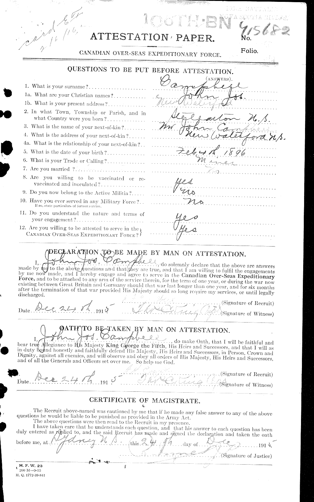 Personnel Records of the First World War - CEF 008551a