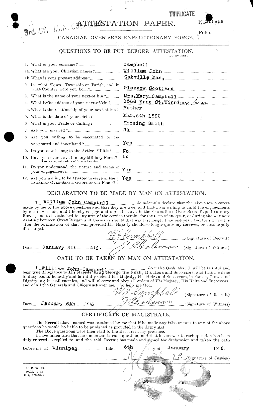 Personnel Records of the First World War - CEF 008699a