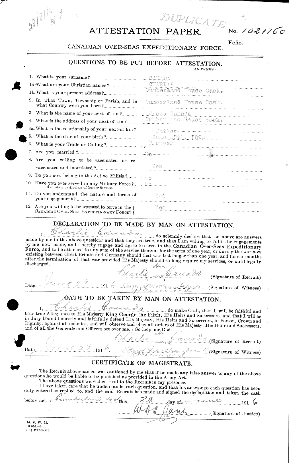 Personnel Records of the First World War - CEF 008838a