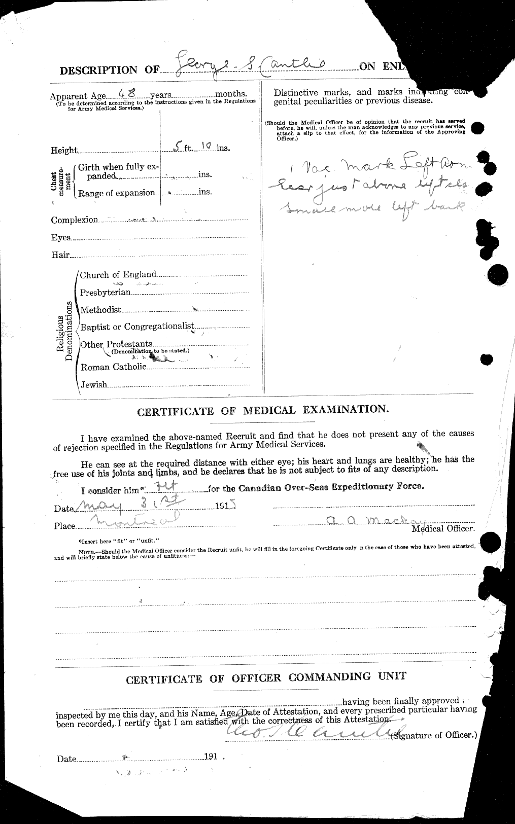 Personnel Records of the First World War - CEF 009110b