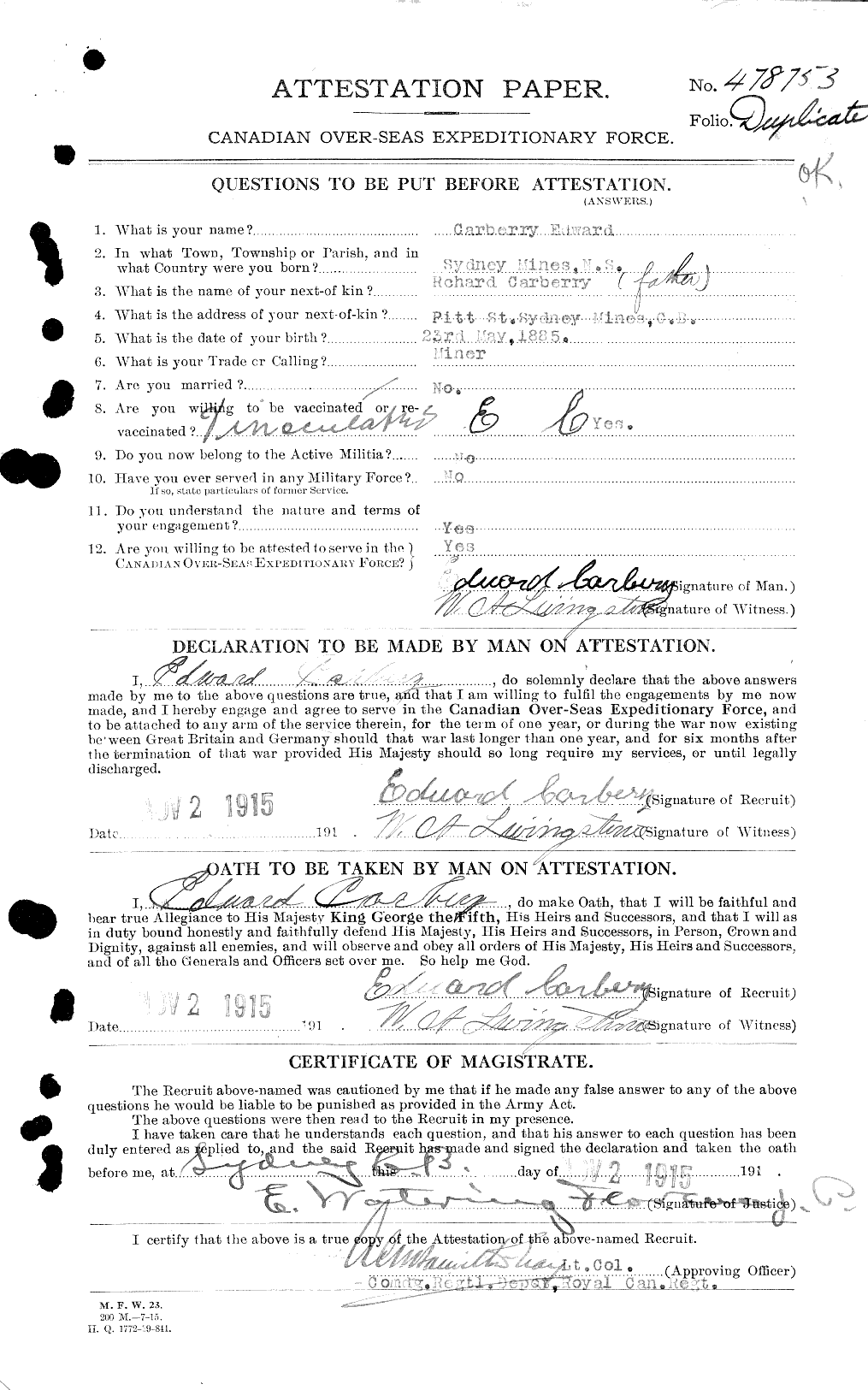 Personnel Records of the First World War - CEF 009208a