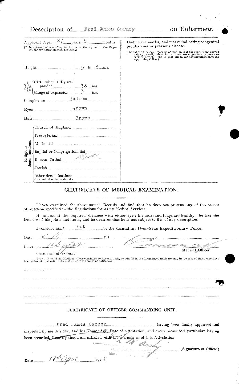 Personnel Records of the First World War - CEF 009961b