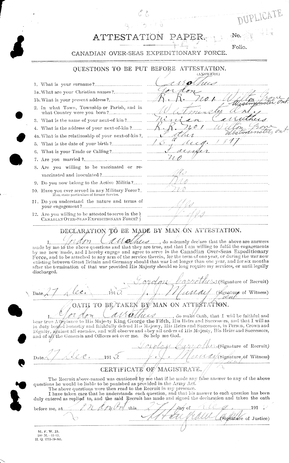 Personnel Records of the First World War - CEF 010681a