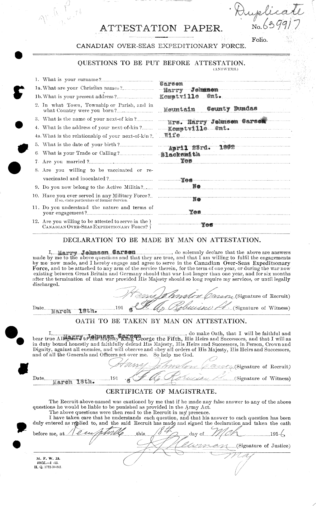 Personnel Records of the First World War - CEF 010768a