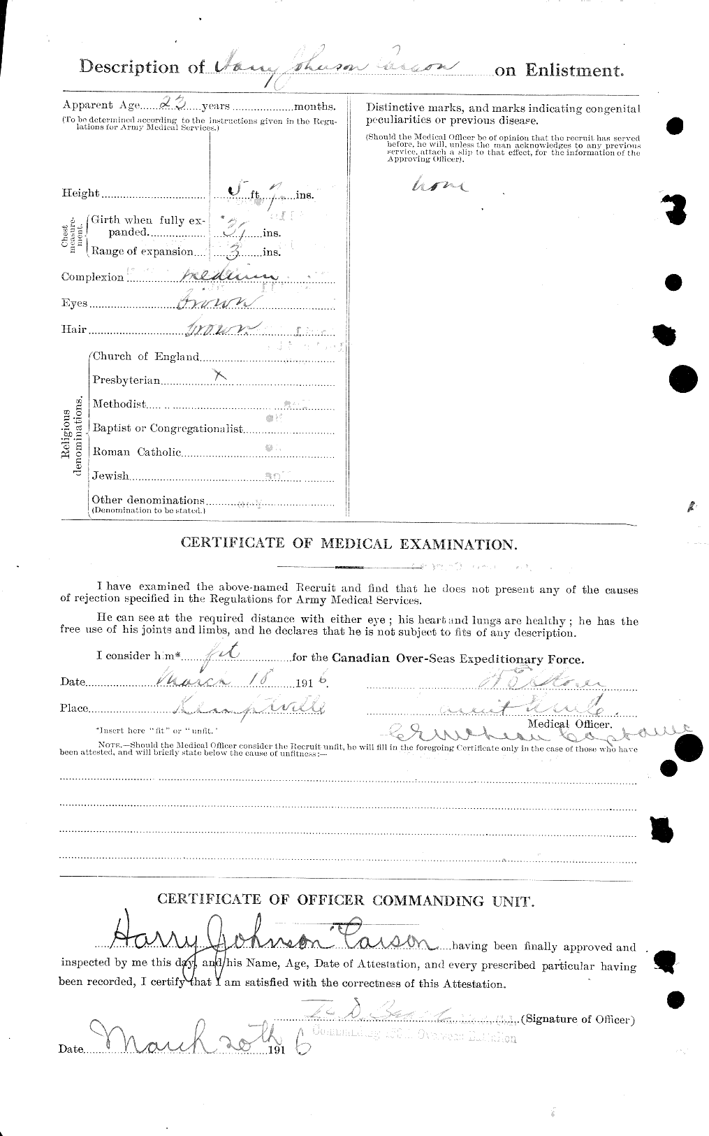 Personnel Records of the First World War - CEF 010768b