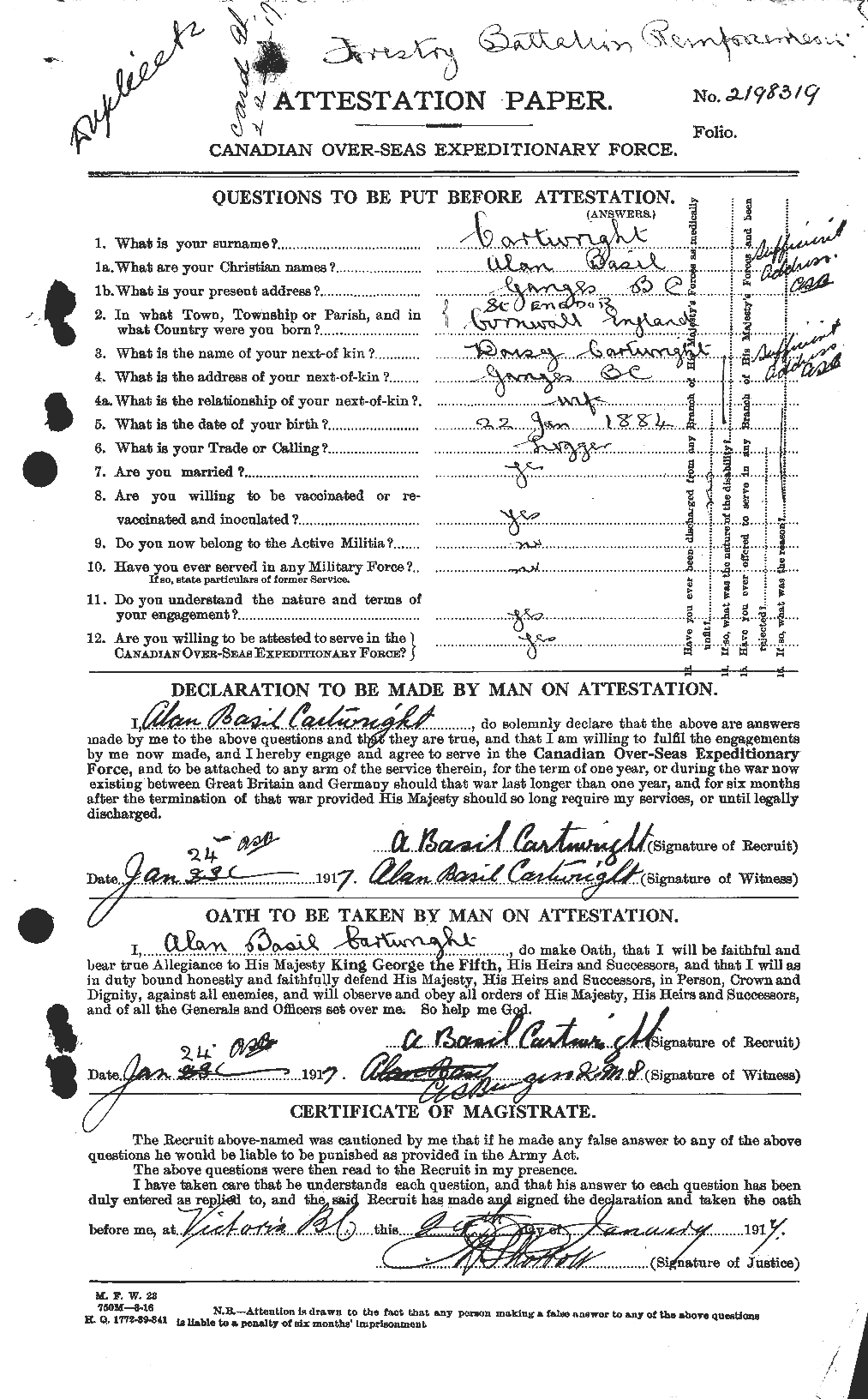 Personnel Records of the First World War - CEF 011542a