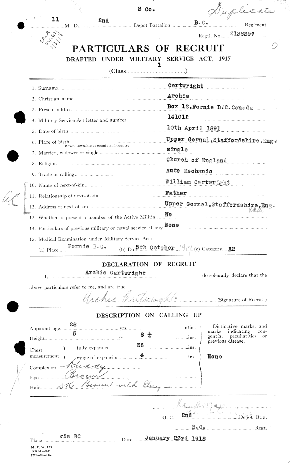 Personnel Records of the First World War - CEF 011548a