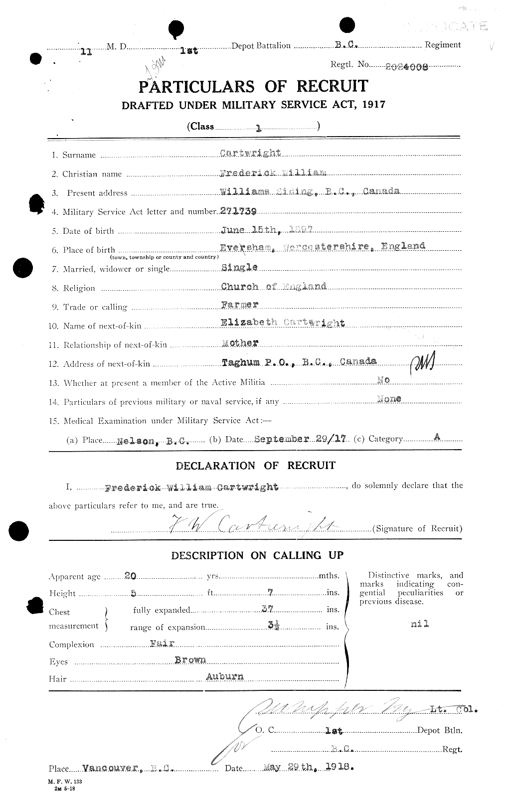 Personnel Records of the First World War - CEF 011573a