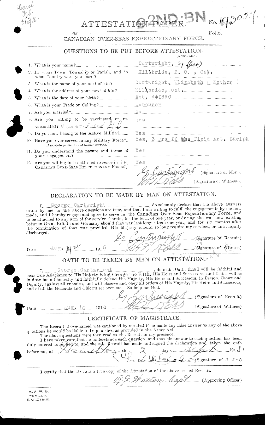 Personnel Records of the First World War - CEF 011575a