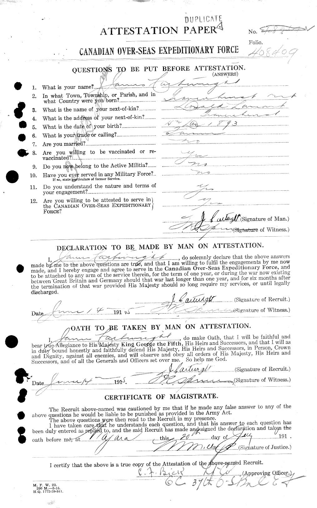 Personnel Records of the First World War - CEF 011593a