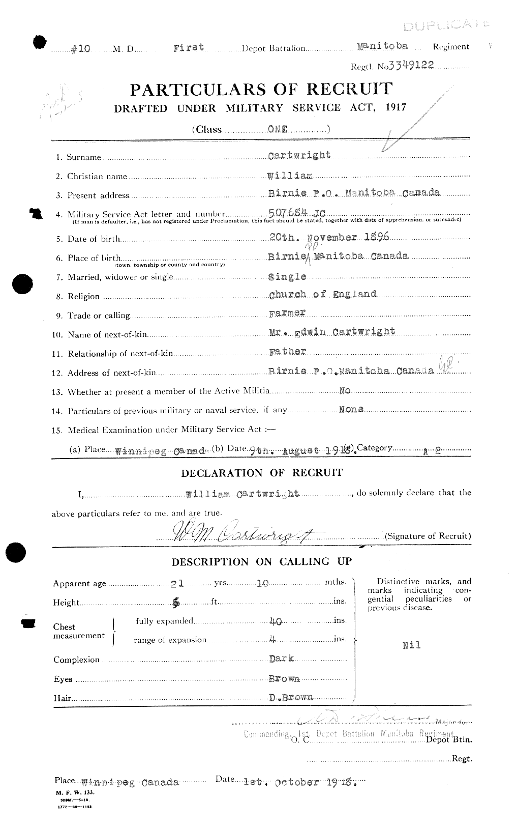 Personnel Records of the First World War - CEF 011639a