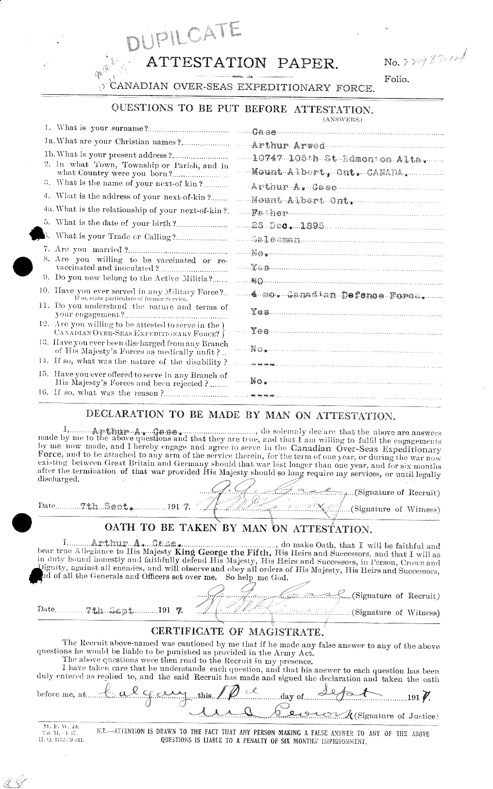 Personnel Records of the First World War - CEF 011715a