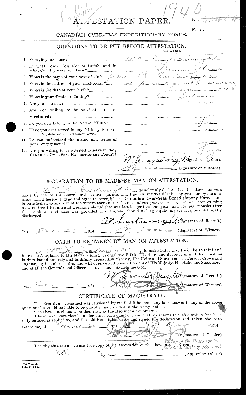 Personnel Records of the First World War - CEF 012555a
