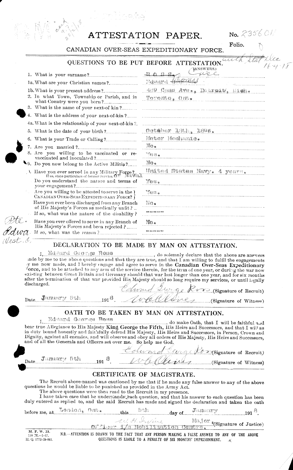 Personnel Records of the First World War - CEF 012694c
