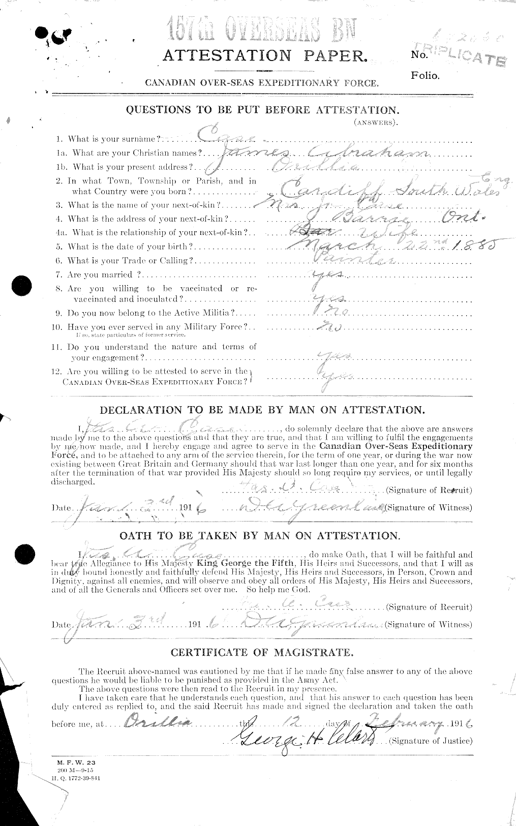 Personnel Records of the First World War - CEF 012714a