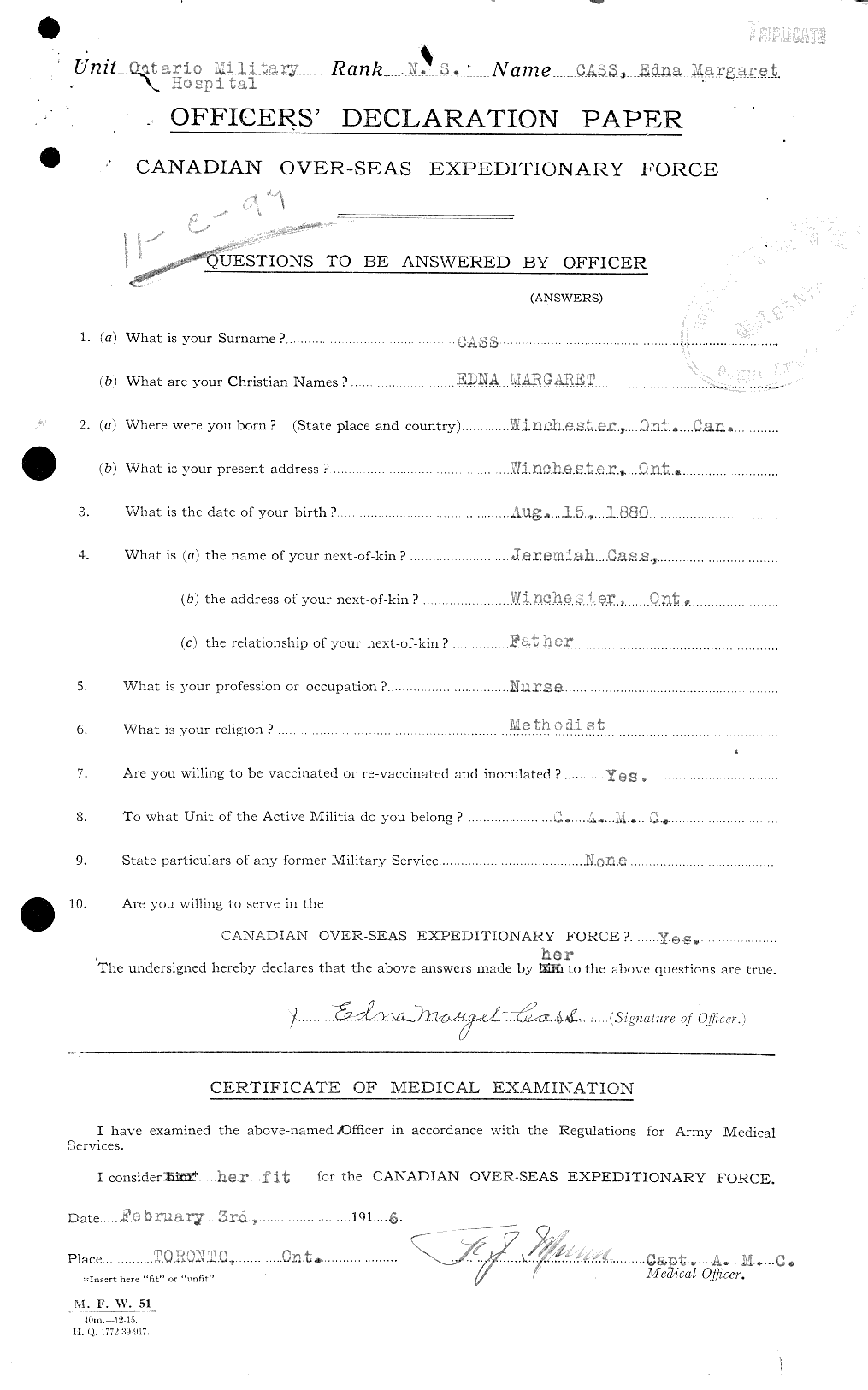Personnel Records of the First World War - CEF 012849a