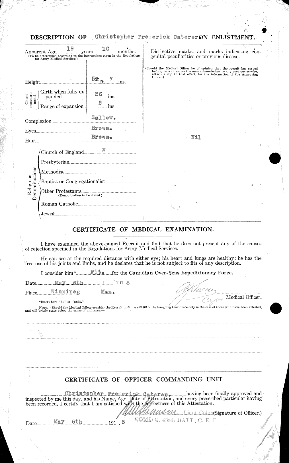 Personnel Records of the First World War - CEF 013215b