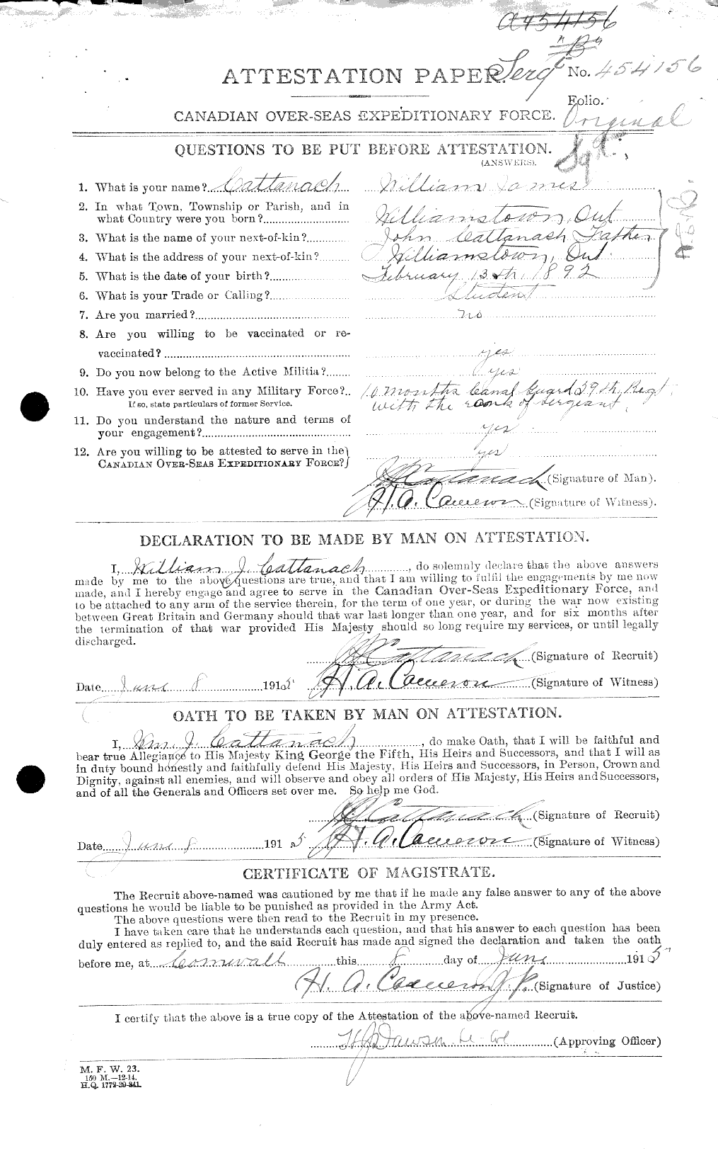 Personnel Records of the First World War - CEF 013313a