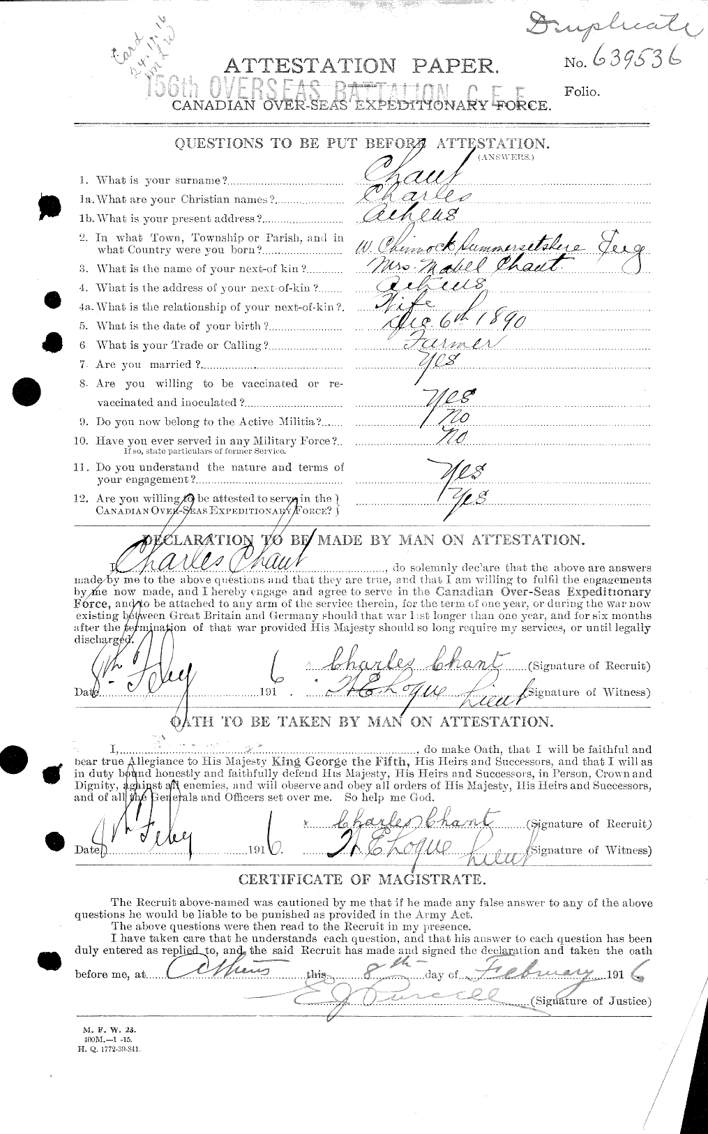 Personnel Records of the First World War - CEF 013853a