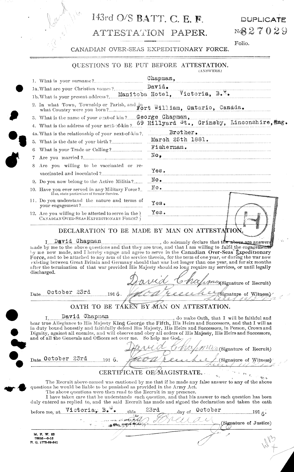 Personnel Records of the First World War - CEF 013923a