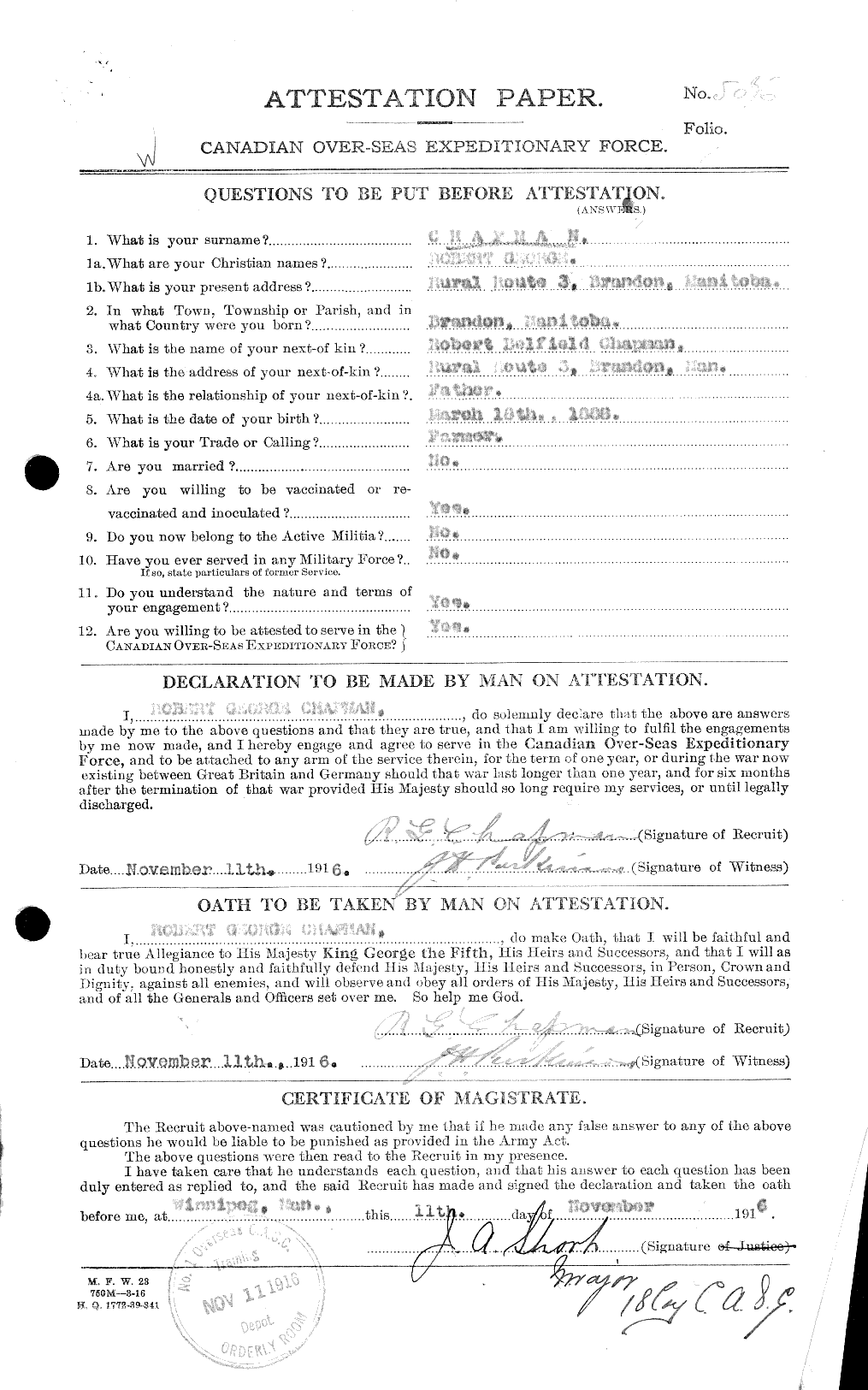Personnel Records of the First World War - CEF 014800a