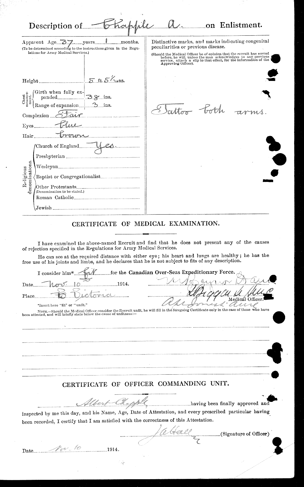 Personnel Records of the First World War - CEF 015009b