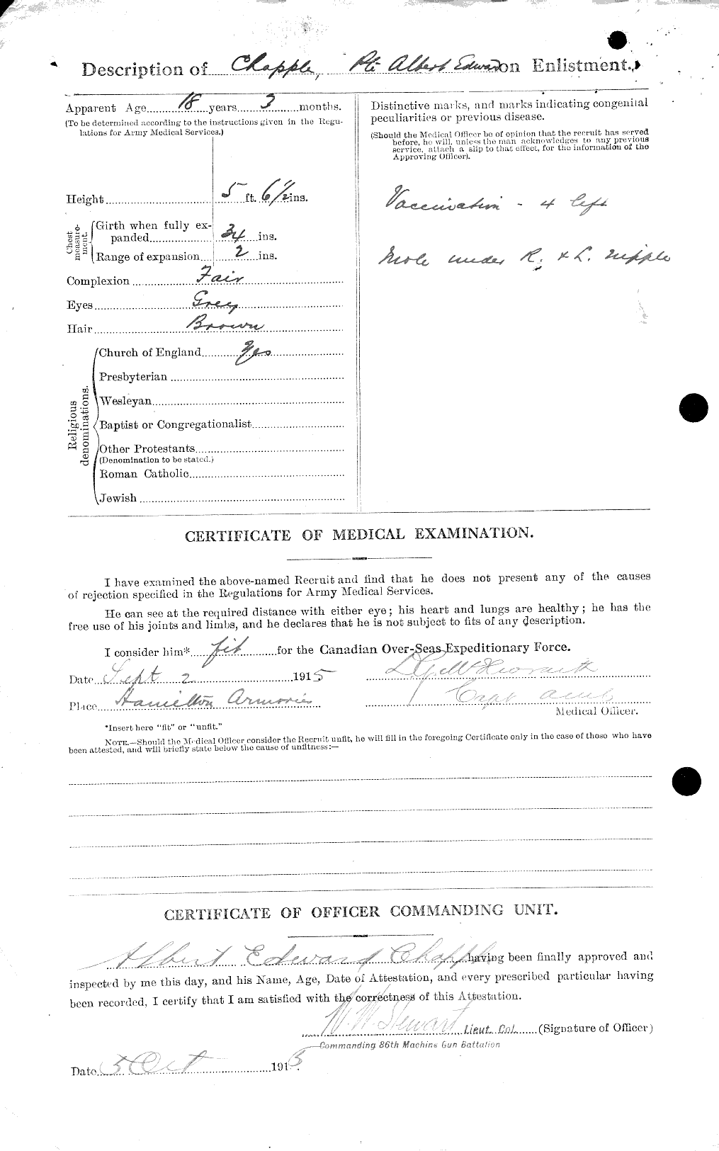 Personnel Records of the First World War - CEF 015010b