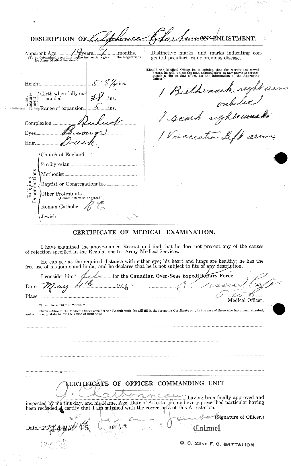 Personnel Records of the First World War - CEF 015120b