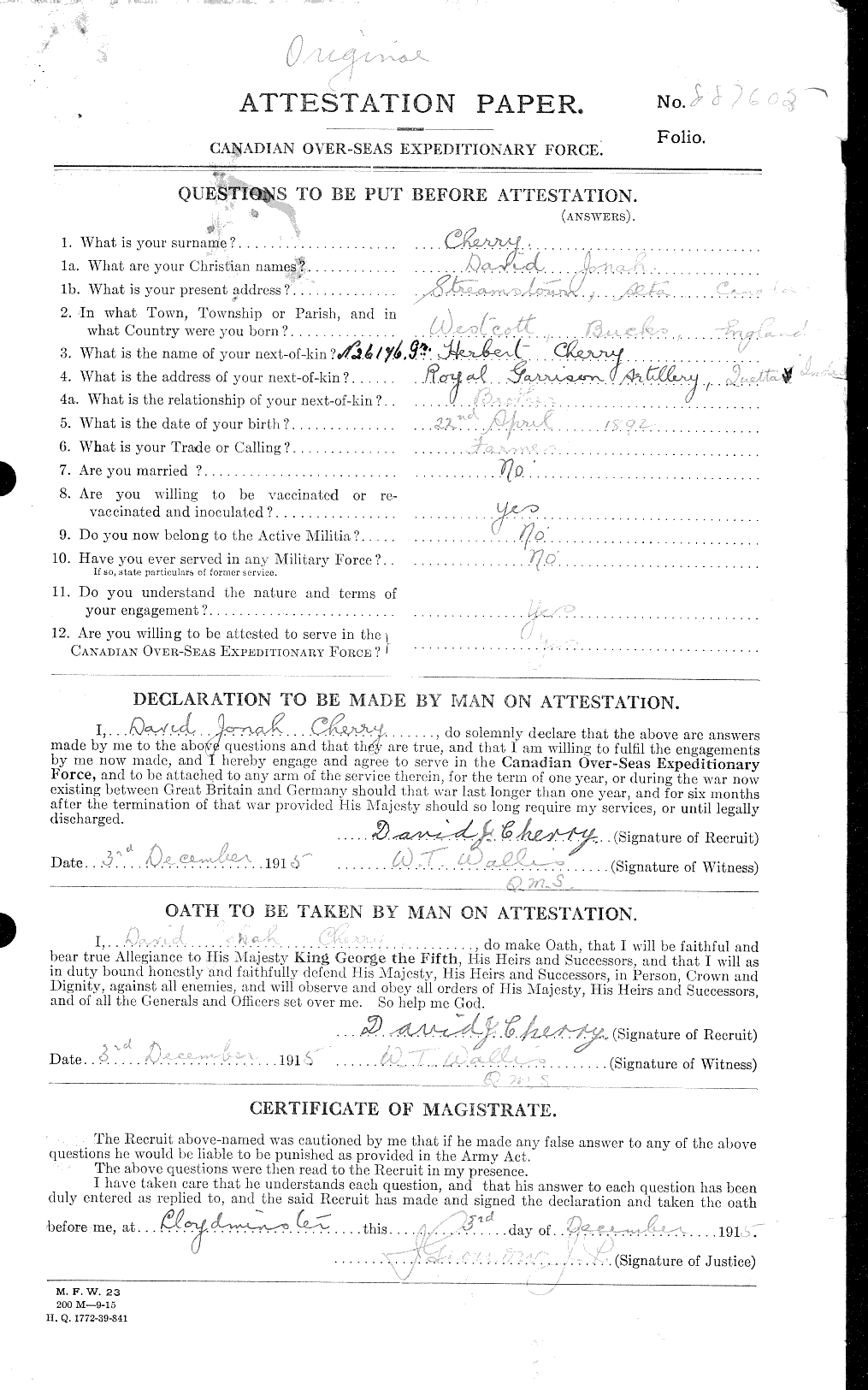 Personnel Records of the First World War - CEF 017532a