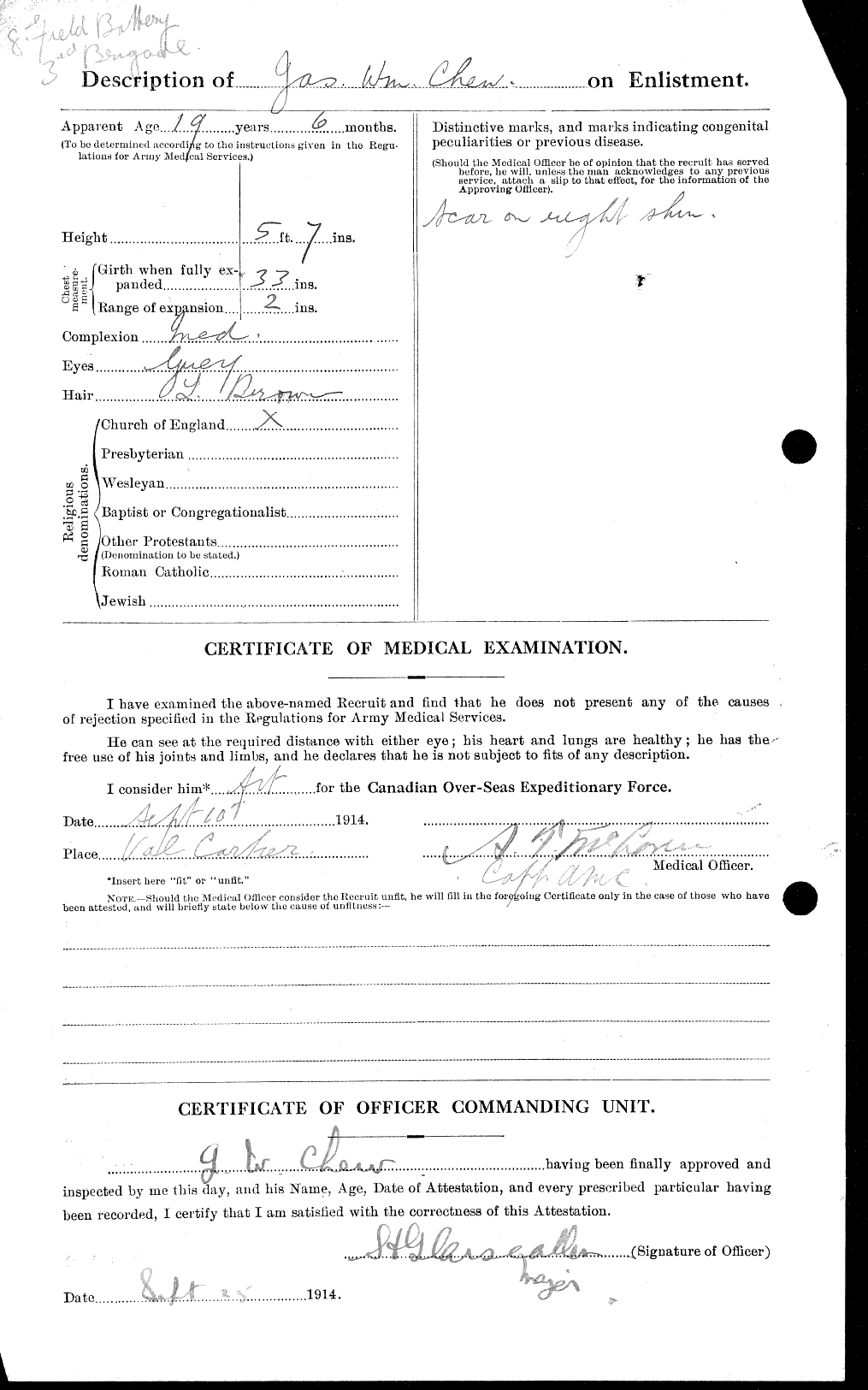Personnel Records of the First World War - CEF 017907b