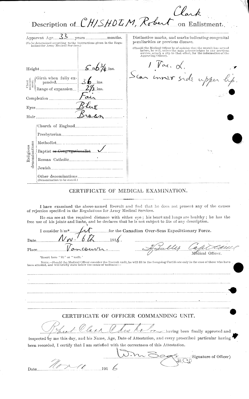 Dossiers du Personnel de la Première Guerre mondiale - CEC 018353b