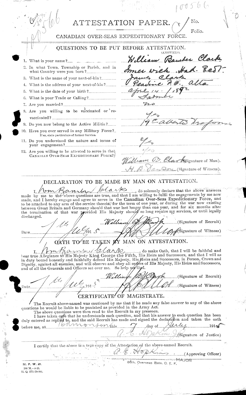 Personnel Records of the First World War - CEF 018916a
