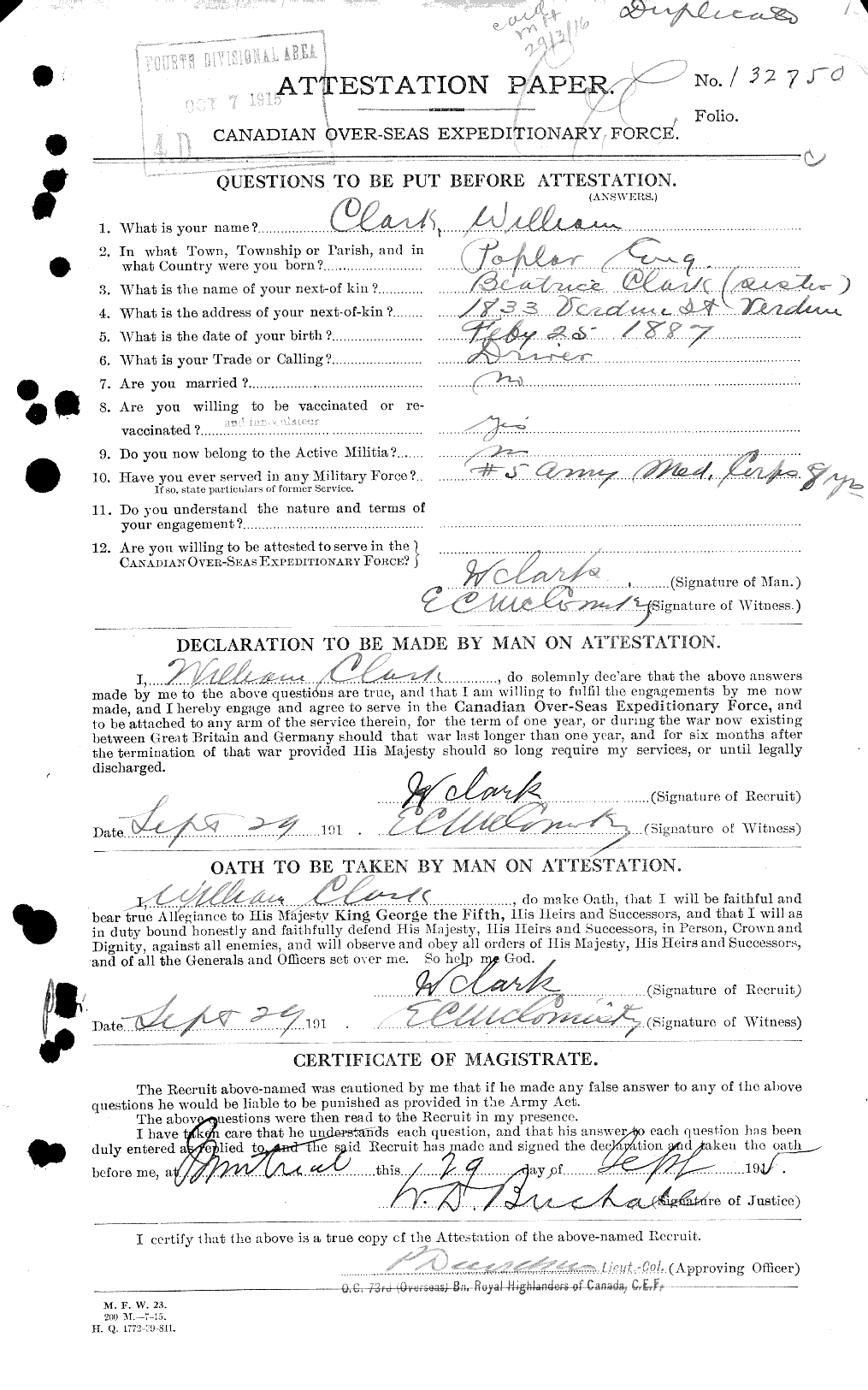 Personnel Records of the First World War - CEF 018959a