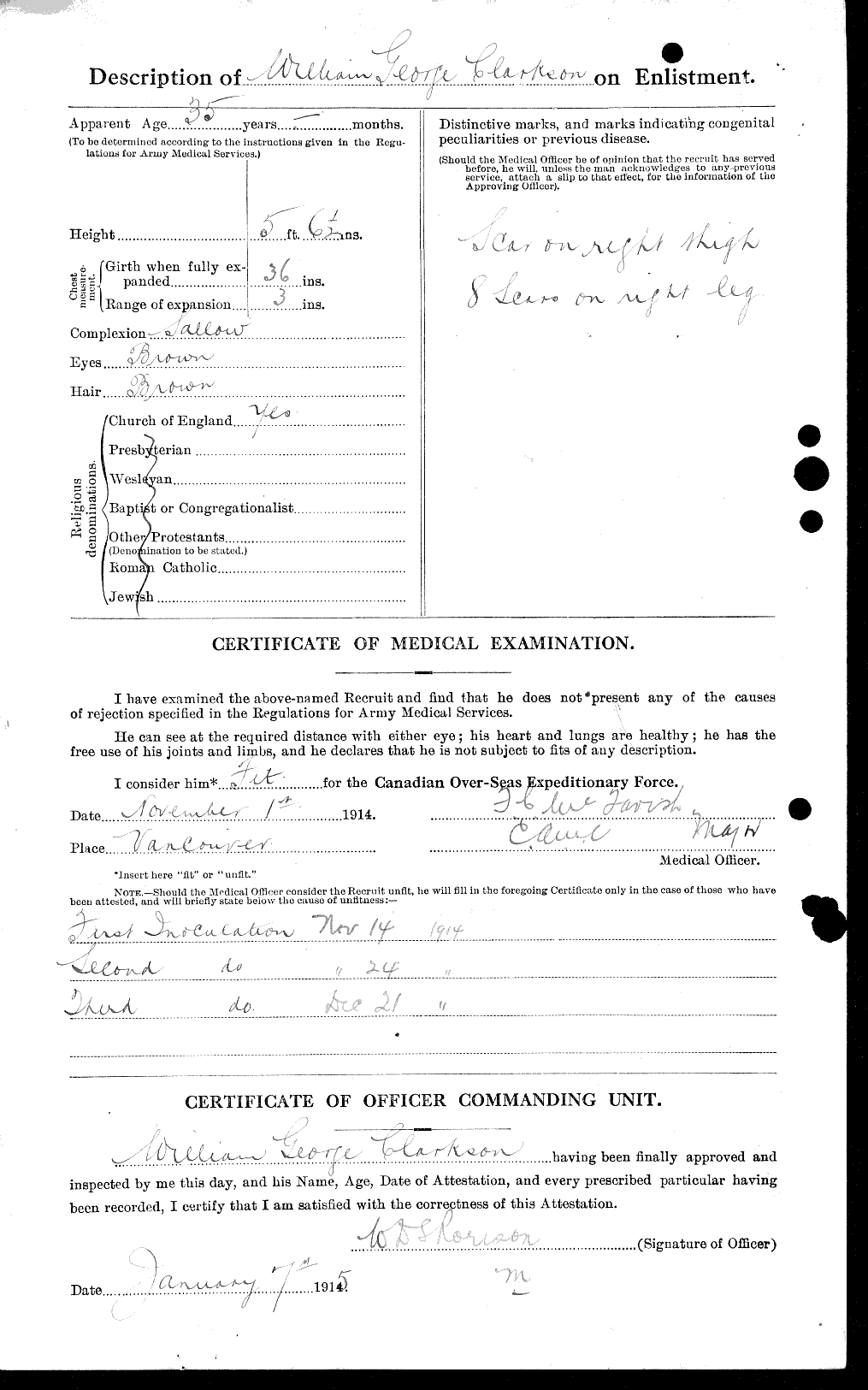 Dossiers du Personnel de la Première Guerre mondiale - CEC 019023b