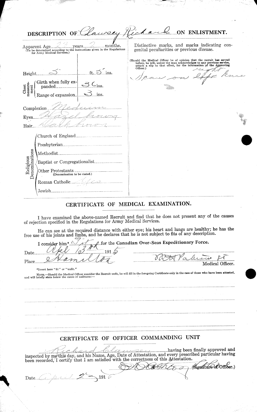 Personnel Records of the First World War - CEF 019128b