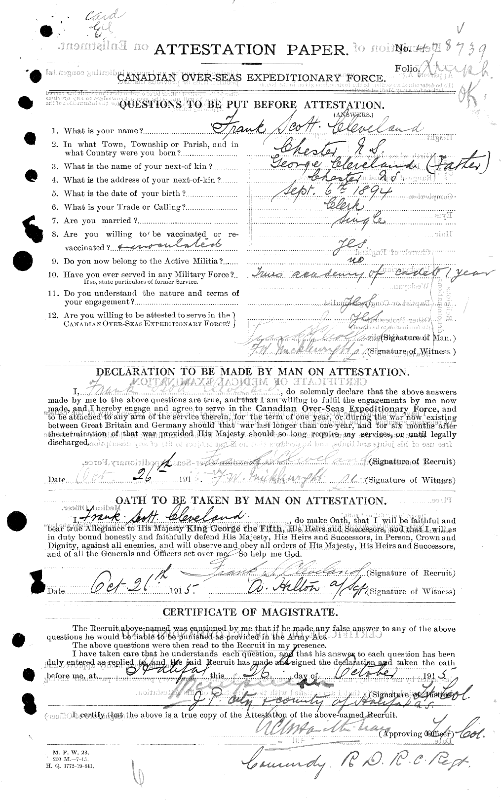 Personnel Records of the First World War - CEF 019480a