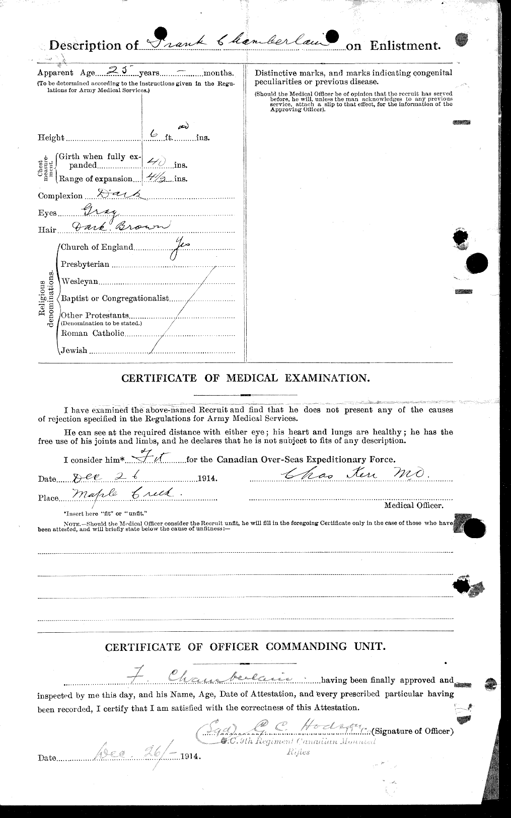 Personnel Records of the First World War - CEF 019551b